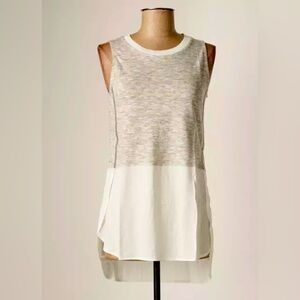 AMS PURE Sleeveless Gray and White with silver embellishment Sweater Tank Top